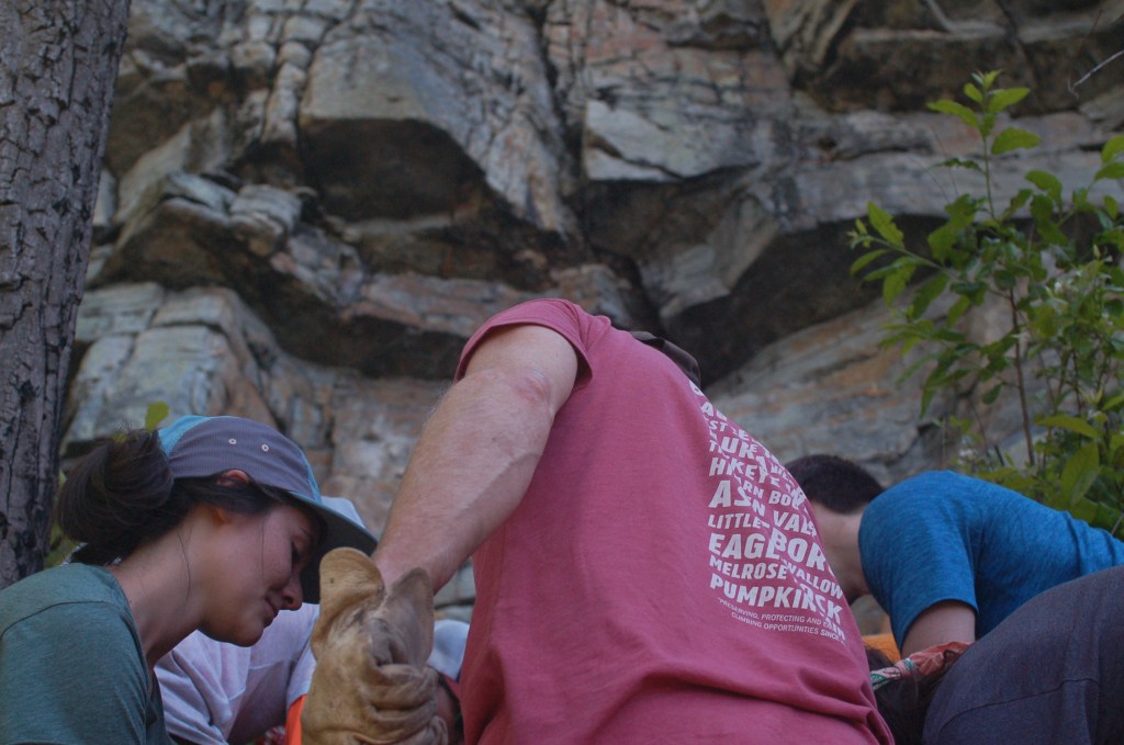 Carolina Climbers Coalition at Pilot Mountain, North Carolina. Photos by Boogixote