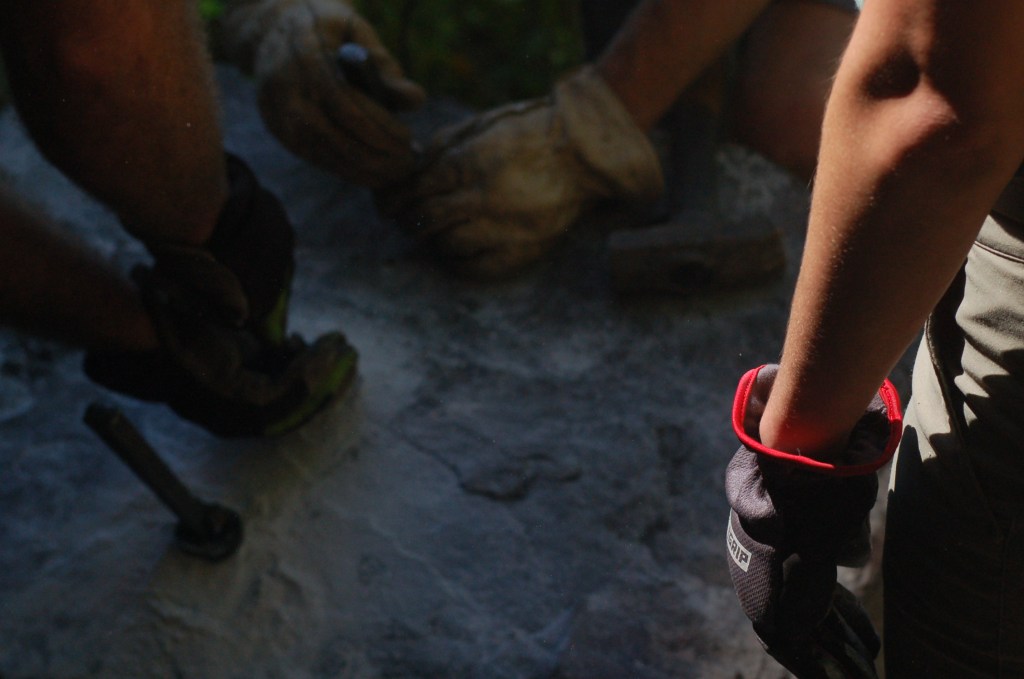Carolina Climbers Coalition at Pilot Mountain, North Carolina. Photos by Boogixote